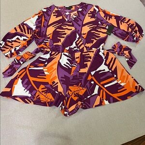 BOLD elements Purple Orange White Print Romper